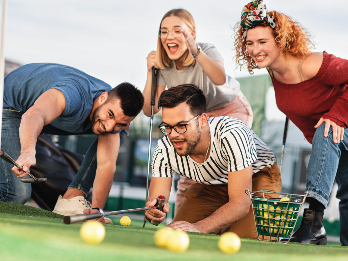 Occupants Playing Mini Golf