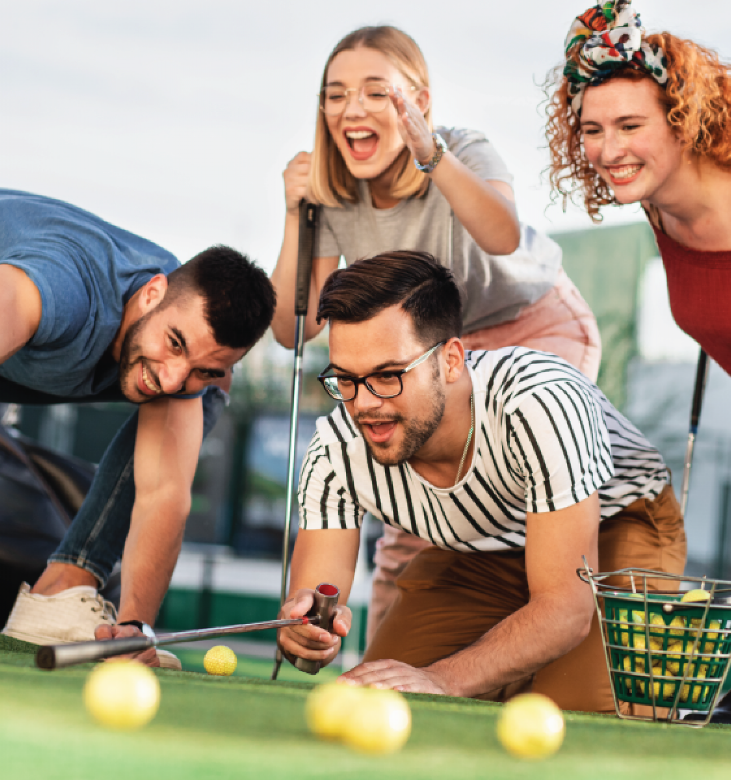 Occupants Playing Mini Golf