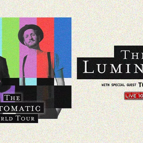 Concert poster for "The Lumineers - The Automatic World Tour" with special guest Tom Odell.