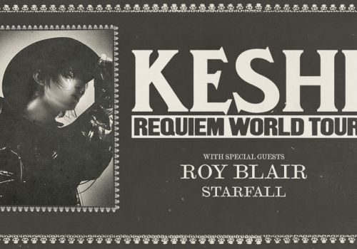 Concert poster for "Keshi Requiem World Tour" with special guests Roy Blair and Starfall.