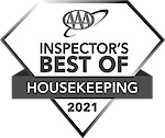This image shows a badge for "AAA Inspector's Best of Housekeeping 2021."