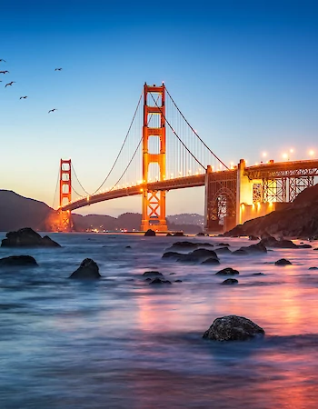 San Francisco Golden Gate Bridge at Twilight